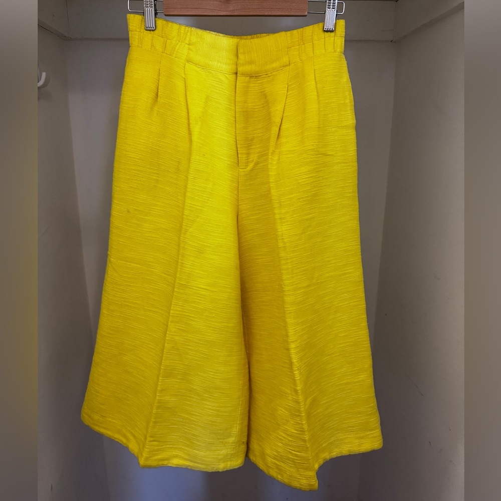 Apiece Apart Citron Yellow Trousers in Linen